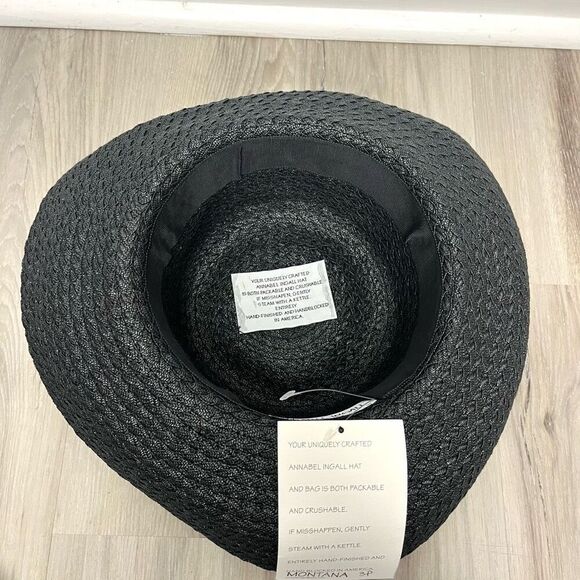 Annabel Ingall Sun Hat Women’s OS Australia Black Raffia Straw NWT main image 5